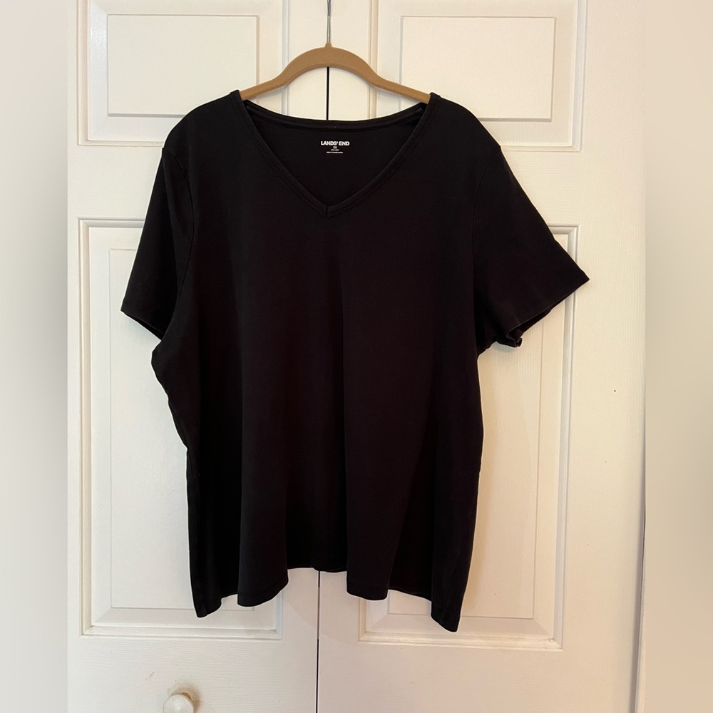 Lands' End Women's Classic Black Short Sleeve Tee Size 3X
